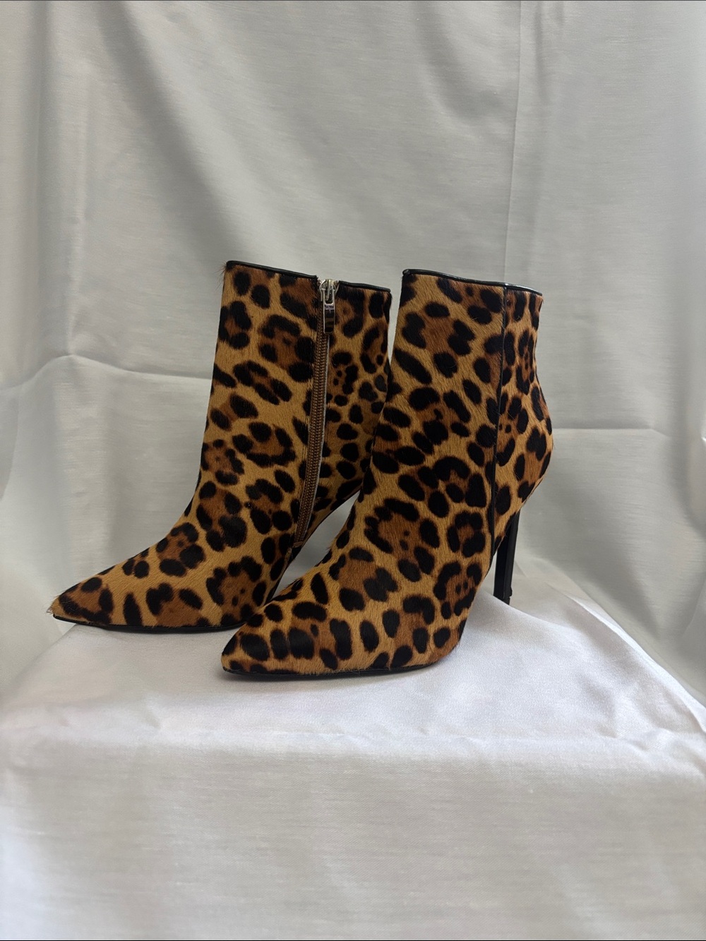 Nine West Leopard Ankle Boots - Brown/Black Size 6